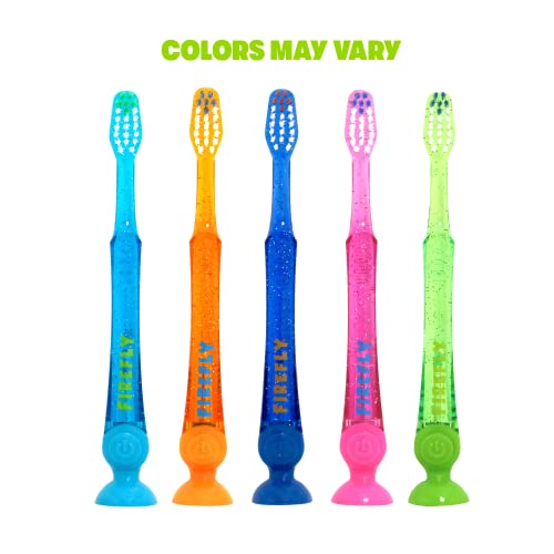 Firefly Light-Up Timer Kids Toothbrush with Suction Cup, Soft - 2 Count (Pack of 1), Assorted