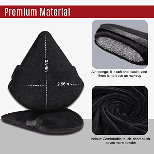 Foonbe Triangle Makeup Sponge for Face Powder, Soft Plush Triangle Makeup Sponge Beauty Gift Set, Reusable Velour Cosmetic Foundation Blender for Loose Powder and Contouring, Beauty Tool (6 Pcs)