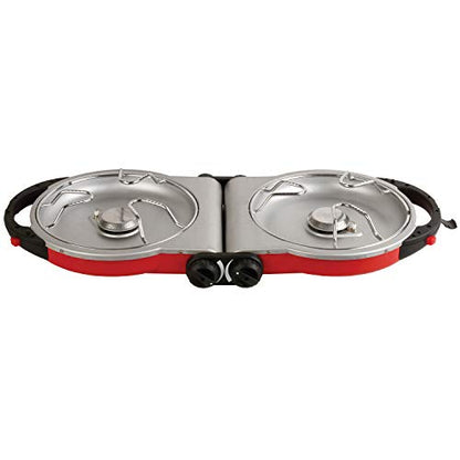 Coleman Fold N Go 2-Burner Propane Camping Stove, Portable Folding Camp Stove with Push-Button Instant Ignition, 2 Adjustable Burners with Pressure Control and 20,000 BTUs of Power