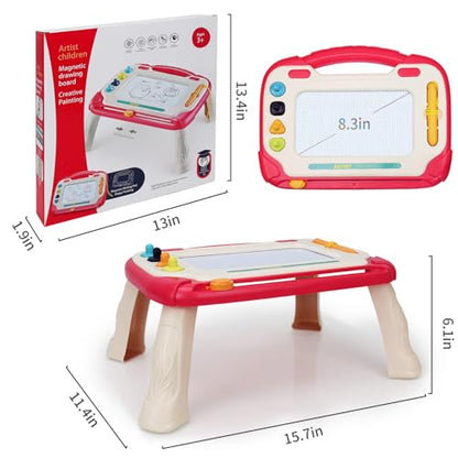 LZZAPJ Magnetic Drawing Board for Kids,Toys for 2 Year Old Girl,Doodle Board Writing Tablet for Toddlers 1-3, Toddler Travel Learning Toys, First Birthday Christmas Gifts for Girls(Red)