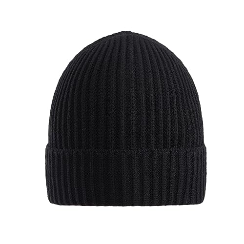 zowya Black Beanie for Women Men Watch Hat Winter Hat Cuffed Beanies Knit Skull Cap Warm Ski Hats
