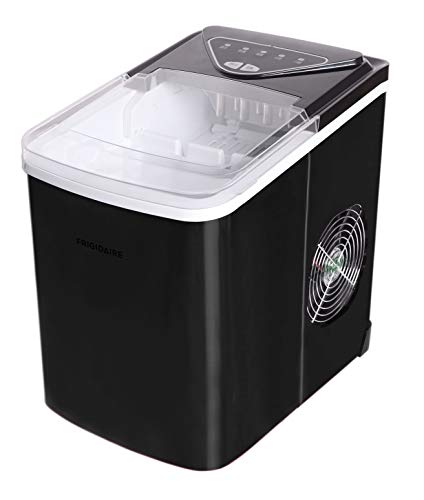 Frigidaire EFIC123-SSBLACK Compact Countertop Ice Maker, 26lbs of Ice per day, Black Stainless