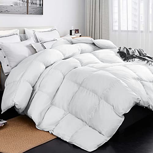 Acrafsman All Season Down Twin Comforter,Luxurious Hotel Collection Duvet Insert with Corner Tabs,Noiseless,Medium Warm,White,68x90 Inches