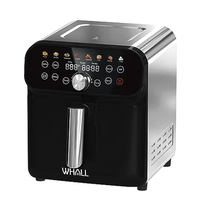 WHALL Air Fryer, 5.8QT Air Fryer Oven with LED Digital Touchscreen, 12-in-1 Cooking Functions Air fryers, Dishwasher-Safe Basket, Stainless Steel/BS