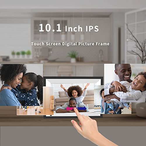 JREN Digital Photo Frame, 10.1 inch Smart Digital Picture Frame with HD Touch Screen Auto-Rotate Share Photos and Videos via FRAMEO App Anytime and Anywhere Color Black