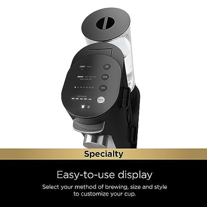 Ninja PB051 Pods & Grounds Specialty Single-Serve Coffee Maker, K-Cup Pod Compatible, Built-In Milk Frother, 6-oz. Cup to 24-oz. Travel Mug Sizes, Black