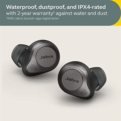 Jabra Elite 85t True Wireless Bluetooth Earbuds, Titanium Black – Advanced Noise-Cancelling Earbuds with Charging Case for Calls & Music – Wireless Earbuds with Superior Sound & Premium Comfort