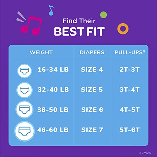 Pull-Ups Boys' Potty Training Pants, 2T-3T (16-34 lbs), 124 Count (4 Packs of 31), Packaging May Vary