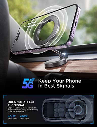 LISEN Fits MagSafe Car Mount, [20 Strong Magnets] Magnetic Phone Holder for Car, Hands Free iPhone Car Holder Mount Dash Phone Mount for Car Fit for iPhone 14 13 12 Pro Max Plus Mini MagSafe Case