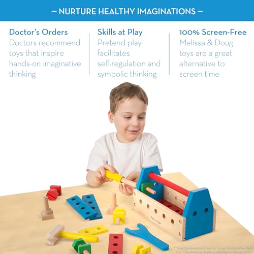 Melissa & Doug Take-Along Tool Kit Wooden Construction Toy (24 pcs)