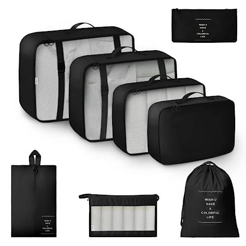 GRANNY SAYS 8 Set Packing Cubes for Carry on Suitcase, Travel Bags Organizer for Luggage, Suitcase Organizer Bags Set, Travel Packing Cubes Luggage Organizer, Travel Essentials Travel Bag