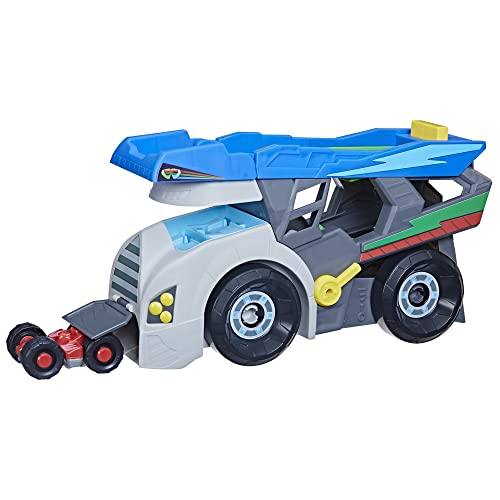 PJ Masks Power Heroes Hero Hauler Truck Playset with 2 Duo Racer Superhero Toy Cars, Preschool Toys for Kids 3 Years and Up