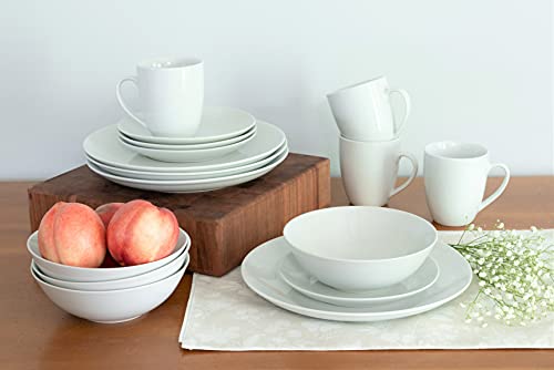 10 Strawberry Street Simply Coupe 16 Piece Dinnerware Set, White - SM-1600-CP-SW