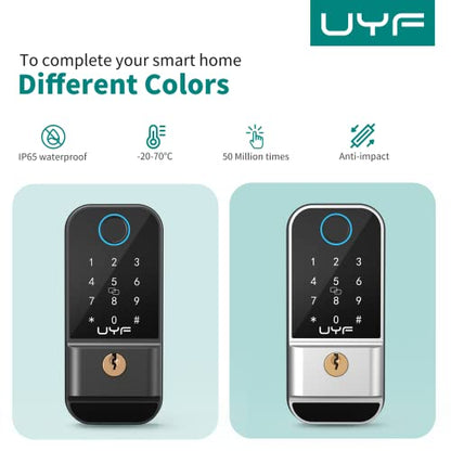 Keyless Biometric Fingerprint Digital Door Lock with Keypad and Fobs - For Homes, Hotels, Apartments