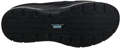 Skechers Men's Black Flex Advantage Slip Resistant Mcallen Slip On - 9 D(M) US