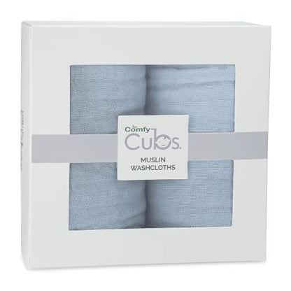 Baby Washcloths, Muslin Cotton Baby Towels, Large 10”x10” Wash Cloths Soft on Sensitive Skin, Absorbent for Boys & Girls, Newborn Baby & Toddlers Essentials Shower Registry Gift (Slate, Pack of 10)