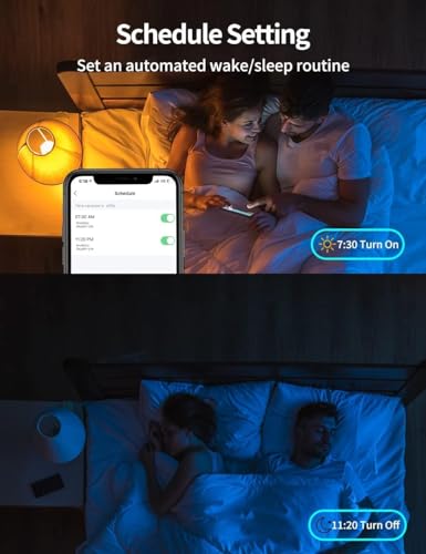 Smart Light Bulbs, E26 A19 Multicolor WiFi RGB Color Changing Light Bulbs, Dimmable, Compatible with Alexa/Google Assistant and Remote App Control, 800LM, 2800~6000K, 4pack