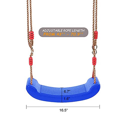 RedSwing Plastic Swing Seat with Rope, Kids Tree Swing Seat, Swing Set Accessories, Great for Outdoor Indoor, Tree, Swing Set, Playground, Blue