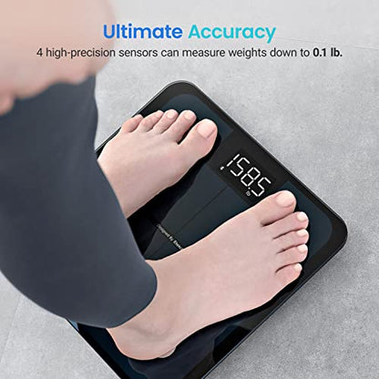 Etekcity Scale for Body Weight and Fat Percentage, Smart Accurate Digital Bathroom Body Composition Bluetooth Weighing Machine for People's BMI, Million-User App Offers Diet & Exercise Plan, 400lb