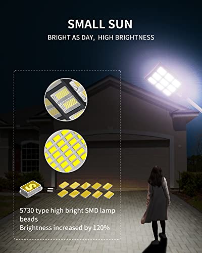 OKPRO Solar Street Lights Outdoor - 1000W Solar Parking Lot Lights, 7000K LED Solar Lights, Dusk to Dawn, Motion Sensor,IP66 Waterproof, Commercial Grade