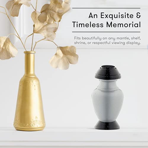 Fedmax Small Urns for Human Ashes Adult Male or Female - Set of 6 White Mini Urns - Cremation Keepsakes with Velvet Box - Memorial Urn and Ash Storage,6 Piece Assortment