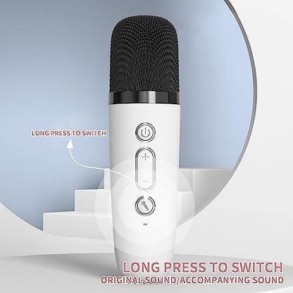 Snowall Mini Karaoke Machine for Kids, Portable Bluetooth Speaker with Wireless Microphone，Kids Music Player Toys for Girls and Boys,3,4, 5, 6, 7, 8+ Years Old, Teens Birthday (White-Unicorn)