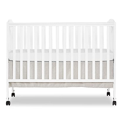 Dream On Me, Full Size 2-in-1 Folding Stationary Side Crib, White