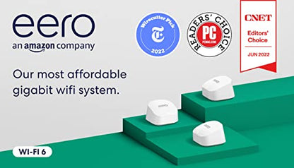 Amazon eero 6+ mesh Wi-Fi system | Fast and reliable gigabit speeds | connect 75+ devices | Coverage up to 4,500 sq. ft. | 3-pack, 2022 release