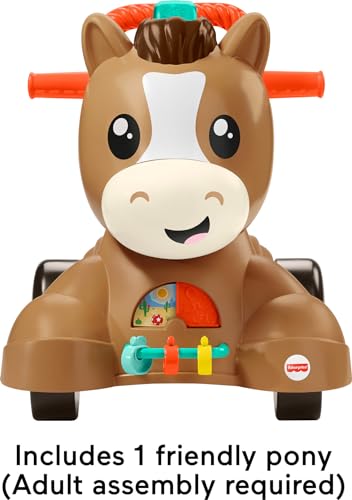 Fisher-Price Baby Walker Learning Toy, Walk Bounce & Ride Pony Ride-On with Music and Lights for Infants and Toddlers Ages 9+ Months