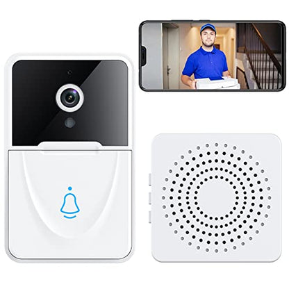 Smart Video Doorbell Camera Doorbell Wireless with Chime Night Vision Cloud Storage for Home Apartment Office Room