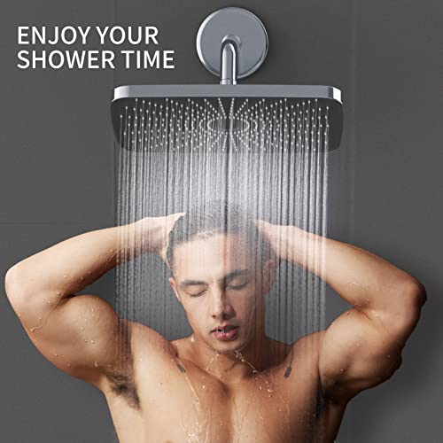 Shower Head,12 Inch Rain Shower Head High Pressure,Rainfall Detachable Waterfall Showerhead,Rain Setting Pressure Boosting High Flow Large Shower Head,Big Square Bathroom Ceiling Shower Head