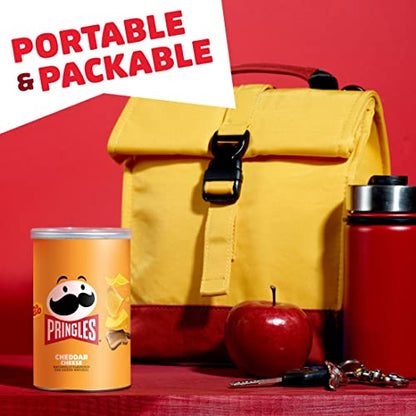 Pringles Potato Crisps Chips, Lunch Snacks, Office and Kids Snacks, Grab N' Go, Cheddar Cheese (12 Cans)