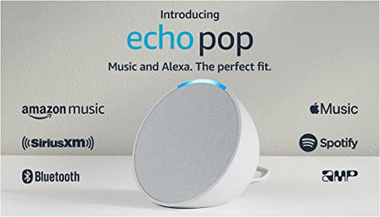 Introducing Echo Pop | Full sound compact smart speaker with Alexa | Glacier White