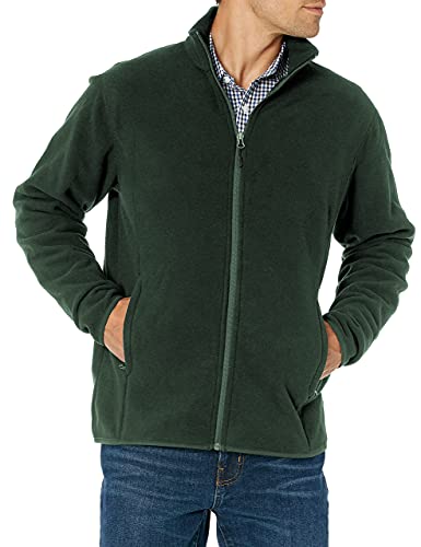 Amazon Essentials Men's Full-Zip Fleece Jacket (Available in Big & Tall), Forest Green, Medium