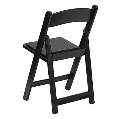 Flash Furniture Hercules Series Folding Chair - Black Resin - 4 Pack 1000LB Weight Capacity Comfortable Event Chair - Light Weight Folding Chair