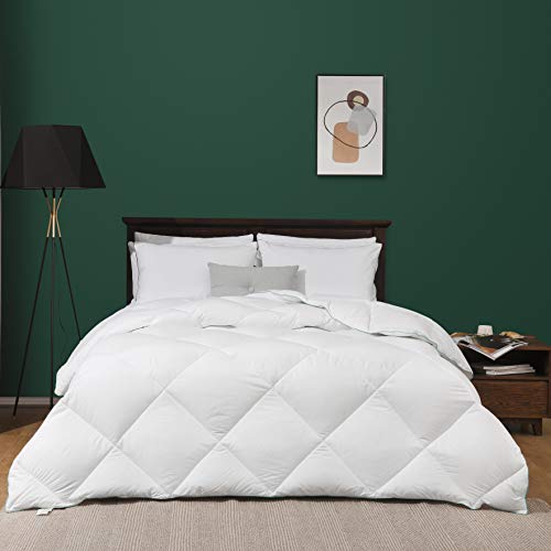 LOVTEX Lightweight Down Comforter Duvet Insert King Size - with Corner Tabs, 600+ Fill Power, Ultra Soft Shell Down Proof
