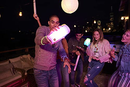 JBL Pulse 4 - Portable Bluetooth Speaker with 360 degrees LED lights, powerful sound and deep bass, IPX7 waterproof, 12 hours of playtime, JBL PartyBoost for multiple speaker pairing (White)