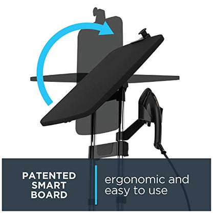 Rowenta QR1410 IXEO All in One Pro-Garment Steamer and Iron, Black & Compact Steam Station and Garment Steamer, Advanced Technology, Blue