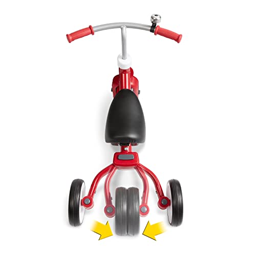 Radio Flyer Triple Play Trike, Toddler Tricycle, Balance Bike and Ride-On, Ages 1-3, Large, Red