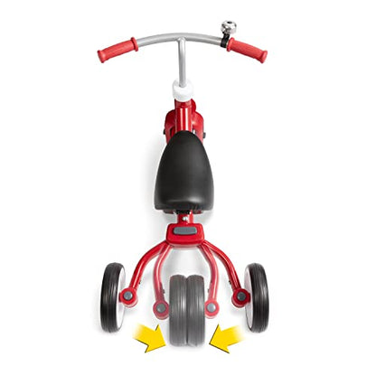 Radio Flyer Triple Play Trike, Toddler Tricycle, Balance Bike and Ride-On, Ages 1-3, Large, Red