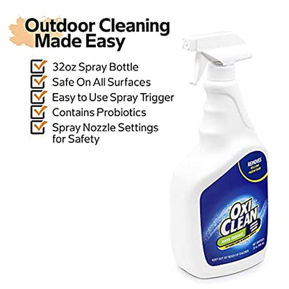 OxiClean - Outdoor Multipurpose Ready to Use - Cleaning Products - Cleaner for Concrete, Vinyl, Grill, Patio Furniture - Degreaser for Cement and Brick (32 Fl Oz - 3 Pack)