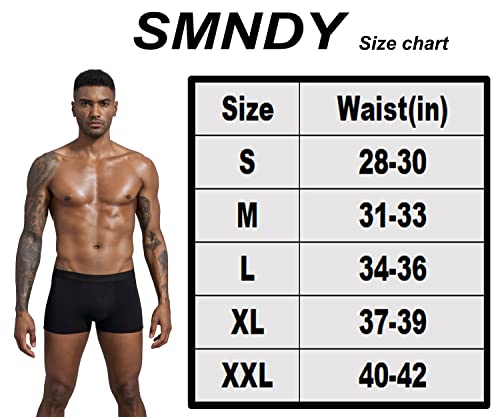 SMNDY Men's Underwear Boxer Briefs Soft Cotton No Ride-up Trunks Breathable Sports Underwear 5 Pack-HTB-5B-L