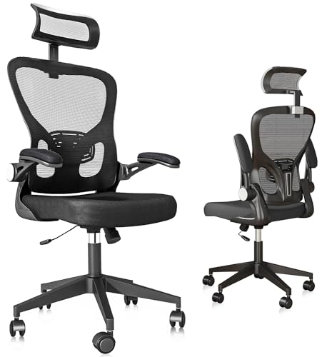 yoyomax Ergonomic Office Chair, High Back GamingChair for Big and Tall People, Adjustable Headrest/Armrests Reclining Comfy Home OfficeChair Lumbar Support Breathable Mesh ComputerChair, Black