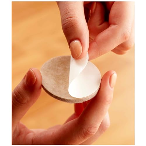 Scotch Felt Pads, Felt Furniture Pads for Protecting Hardwood Floors, Round, 1 in. Diameter, Beige, 32 Pads