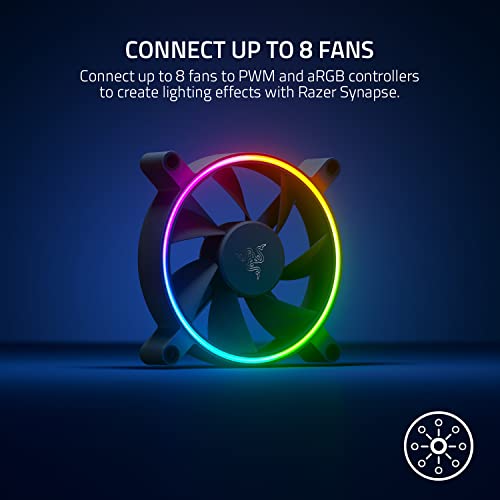 Razer Kunai Hydraulic 140MM aRGB PC Fan: Quiet, Powerful aRGB Fan - PWM Fan Controller Support & Connect Up to 8 Fans - Powered by Razer Chroma RGB - 1 Fan