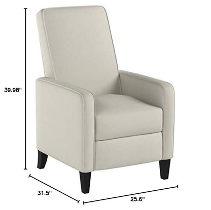 Christopher Knight Home Darvis Fabric Recliner, Beige, 31.5D x 25.6W x 39.98H in