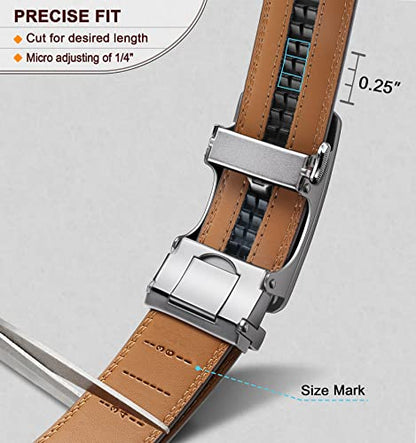 BULLIANT Men's Belt, Brand Ratchet Belt Of Genuine Leather For Men Dress,Size Customized