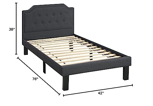Poundex PDEX-F9347T Bed, Twin, Black
