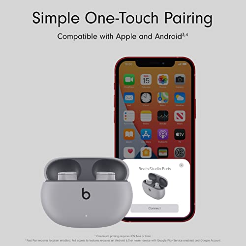 Beats Studio Buds – True Wireless Noise Cancelling Earbuds – Compatible with Apple & Android, Built-in Microphone, IPX4 Rating, Sweat Resistant Earphones, Class 1 Bluetooth Headphones - Moon Gray