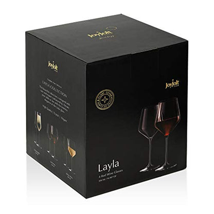 JoyJolt Layla Italian Red Wine Glasses, Set of 4 , 17 oz Clear – Made in Europe